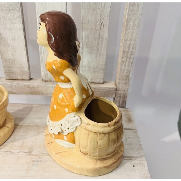 Stewart B McCulloch Boy & Girl Square Dance Tonight Planters Hand Painted CA EUC - Picture 7 of 11